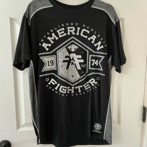 American Fighter Black and Gray Graphic Tee